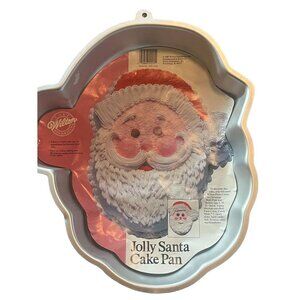 Vintage Wilton Jolly Santa Cake Pan Aluminum‎ Bakeware Christmas Baking 1987